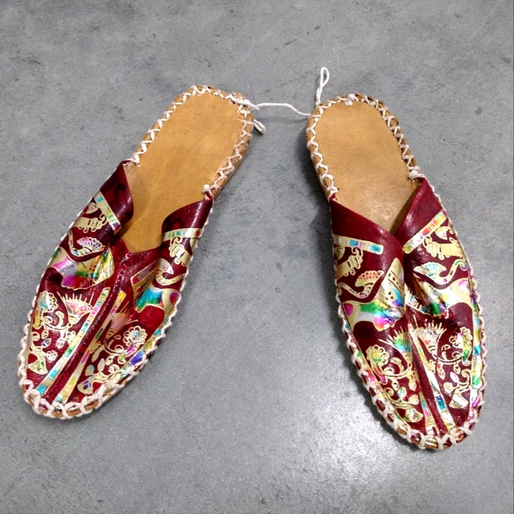 Vibrantly colored, Handmade, Egyptian slippers